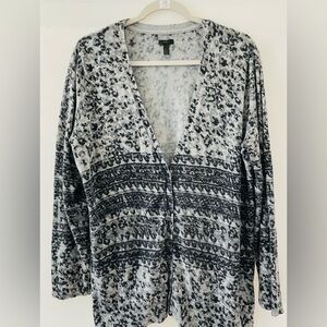 SOMA, Intimates  Gray Cardigan Sweater Animal Print Button Front, Size Large